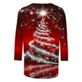 thumbnail image 5 of LEKWK Dressy Christmas Tops for Women Xmas Tree Crew Neck 3/4 Sleeve Tshirts Christmas Outfits for Women 2025 Christmas Sweatshirts for Women 2025, 5 of 5