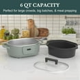 thumbnail image 3 of 6 Quart Programmable Slow Cooker Removable Healthy Nonstick Pot - Small Kitchen Appliance for Family Dinners - Serves 6+ People - Heat Settings: Keep Warm Olive, 3 of 6