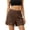 Brown #19, variant on Women's Fashion Lace Trim Satin Shorts Casual Elastic Waist Comfy Summer Breathable Bottoms S