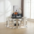 thumbnail image 5 of Guyou Modern Velvet Upholstered Dining Chair, Cute Barrel Side Armchair Kitchen Chair with Armrests and Back for Living Room Dining Room Bedroom, Ivory, 5 of 15