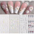 thumbnail image 1 of Calcomanías adhesivas para decoración de uñas con flores en relieve estereoscópicas 5D, autoadhesivas, ahuecadas, encaje de uñas blanco, mariposa, rosa, suministros de decoración d, 1 of 5