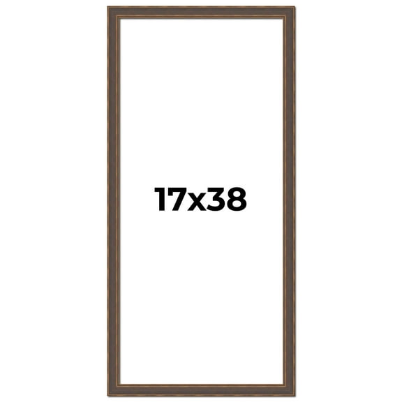 17x38 Frame Golden Caramel Solid Wood Bronze Picture Frame | 1.25 Inch Moulding Width | 0.5 Inch