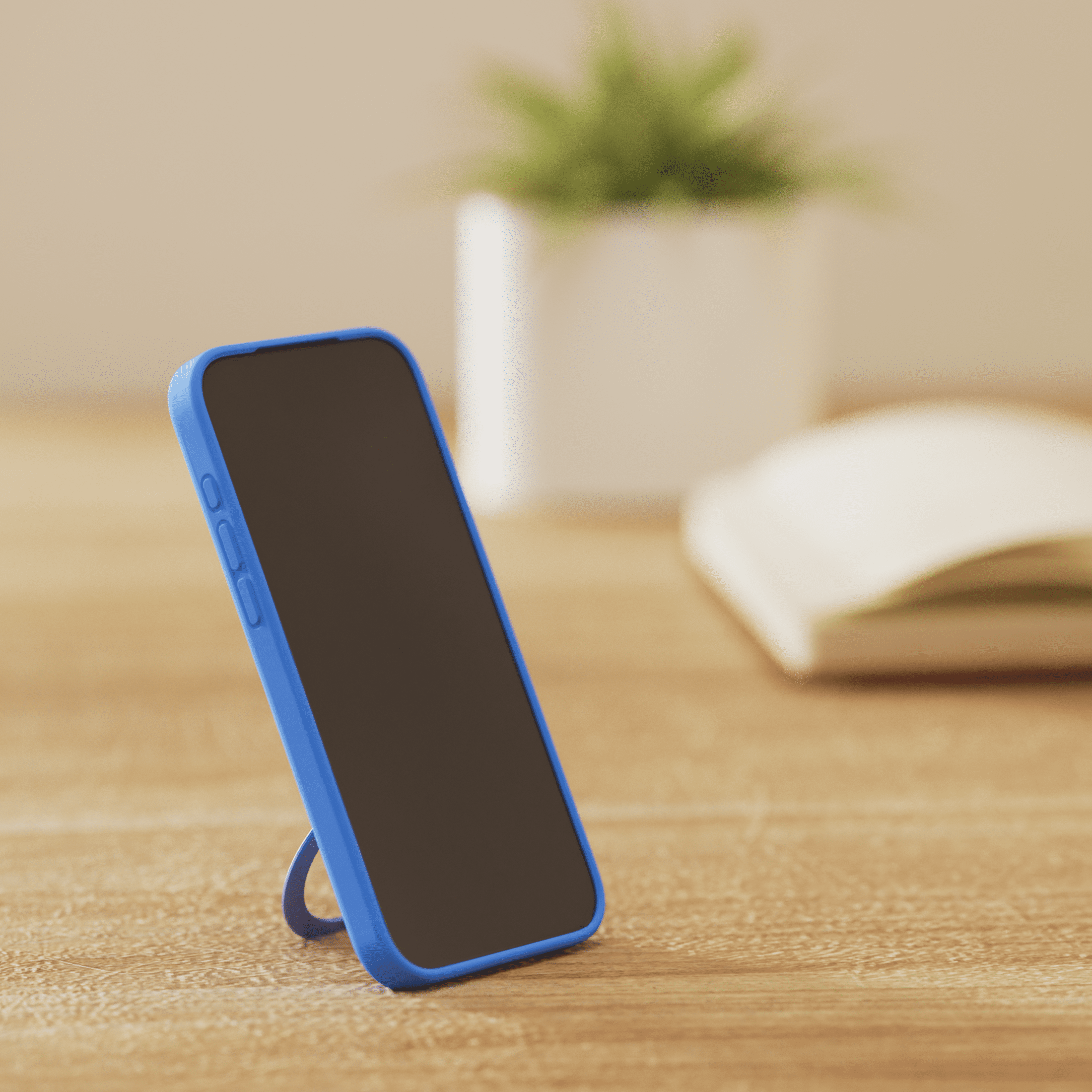 onn. Phone Case for iPhone 17 Pro Max, MagSafe Compatible with 360° Kickstand, Blue