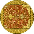 thumbnail image 1 of Ahgly Company Machine Washable Indoor Round Animal Yellow Traditional Area Rugs, 7' Round, 1 of 4