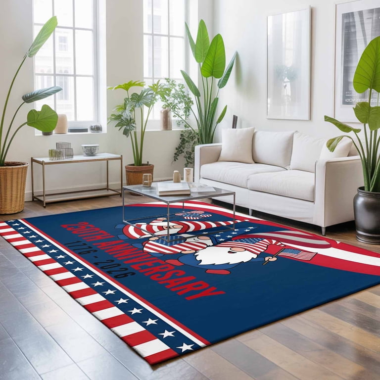 アメリカのラグ Rectangle Area Rugs 2.7 x 5 Ft, American Flag 250 Year Anniversary