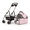 Pink, variant on 3-in-1 Pet Stroller, Car Seat & Carrier for Small Dogs and Cats, 4-Wheel Foldable Design, Max Load 44lbs, Durable Oxford Fabric, Black