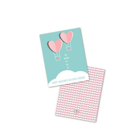 - Personalized Hot Air Balloon Hearts Valentine's Day Cards