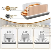 Adjustable Bread Slicer with Crumb Tray, Foldable Slicing Guide for Homemade Bread Sourdough Bagels, Non-Slip Base for Uniform Cuts