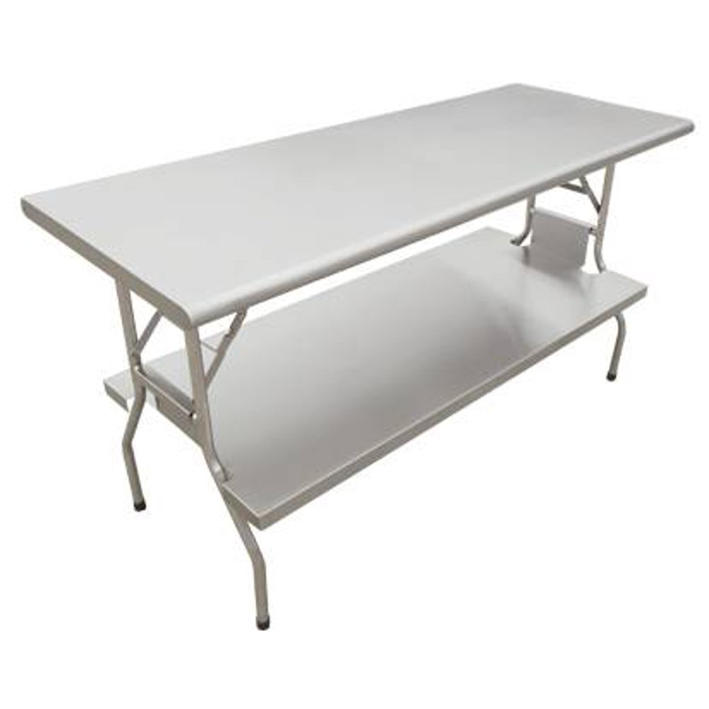 Folding Table Stainless Steel 24" X 72" X 30 5/8" With Undershelf
