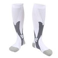 thumbnail image 1 of 1 Paire de Bas de compression de Sport pour jogging, Bas Mi-Mollet, Manche, Blanc G-TG, 1 of 8