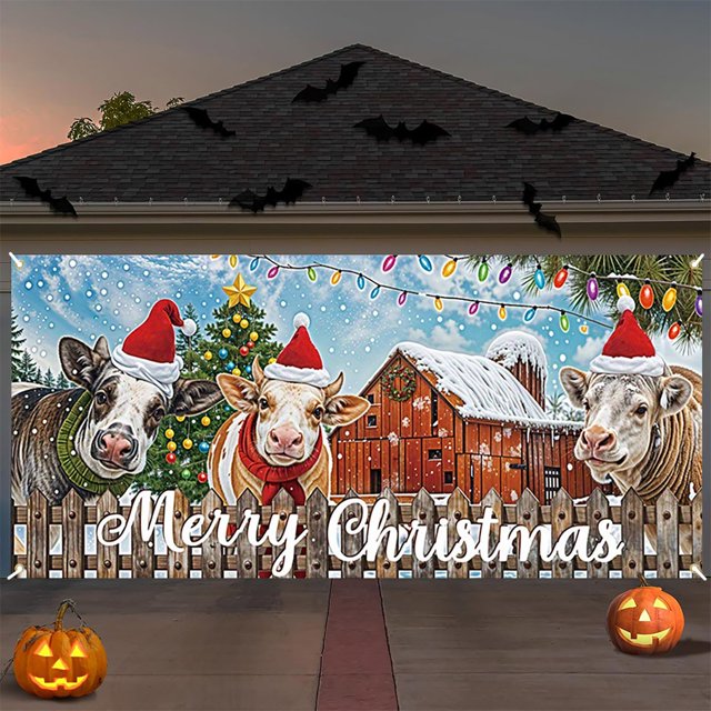 Holiday Cheer Garage Festive Christmas Banner With Bright Colors Festive Design For Auto Enthusiasts Home Garages Easy Hanging Durable Material Heavy Duty Flag Pole Bracket Steel 30 Ft Flag Pole Flag
