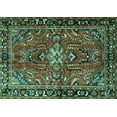 thumbnail image 1 of Ahgly Company Machine Washable Indoor Rectangle Persian Turquoise Blue Traditional Area Rugs, 7' x 9', 1 of 4