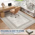 thumbnail image 3 of HIWEAVER Camel 8' x 10' Washable Area Rugs for Living Room Soft Geometric Bordered Indoor Modern Large Throw Carpet for Dining Room Non Slip Farmhouse Floor Cover for Home Decor, 3 of 6