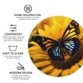 thumbnail image 3 of Fuzoiu Butterfly On Sunflower Print Leather Coasters Set,Drink Coasters Set of 4,for Tabletop Protection, Durable PVC Coasters,Home Décor and Housewarming Gift-Round Shape, 3 of 6