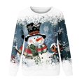 thumbnail image 4 of Funny Ugly Christmas Sweatshirt for Women Long Sleeve Pullover with Snowman Reindeer or Xmas Tree Print Lightweight Crewneck Holiday Party Top Festive Casual Wear, 4 of 4