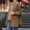 Khaki, variant on Relaxed Fit Frog Button Cotton Shirt Jacket for Women Mandarin Collar Bubble Long Sleeve Dual Side Pockets Plain Casual All Season Outer Layer Coat Black M