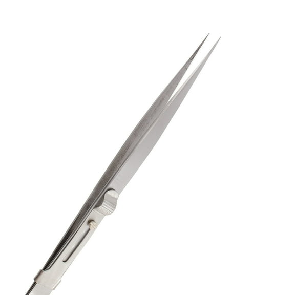 The Beadsmith Locking Tweezer – 6.25 inches Long – Serrated Fine Tip with Locking System – Made of Stainless Steel