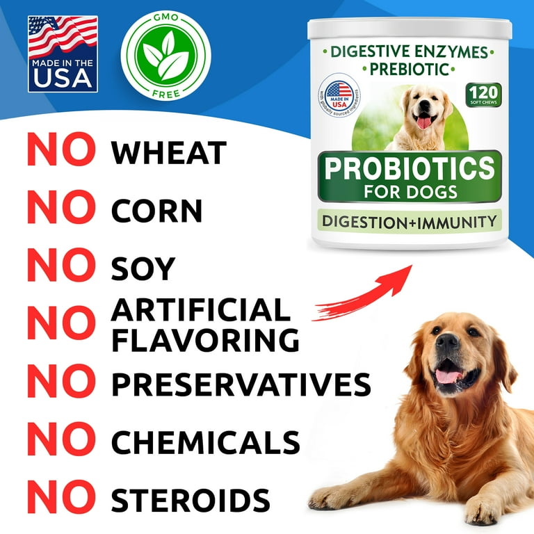 Dog Probiotics Chews Gas, Diarrhea, Allergy, Constipation,
