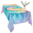 thumbnail image 2 of Colorful Tie Dye Table Cloth Waterproof Tablecloths, Rainbow Ombre Abstract Pattern Art Tablecloth Dining Table Cover for Kitchen Party Tabletop Outdoor, Rectangle Tablecloth 54x108 Inch, 2 of 9