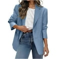 thumbnail image 2 of Mgmyaa Women's Business Casual Blazer Lapel Open Front Suit Jacket with Pockets Lining Work Office Long Sleeve Coat, 2 of 9
