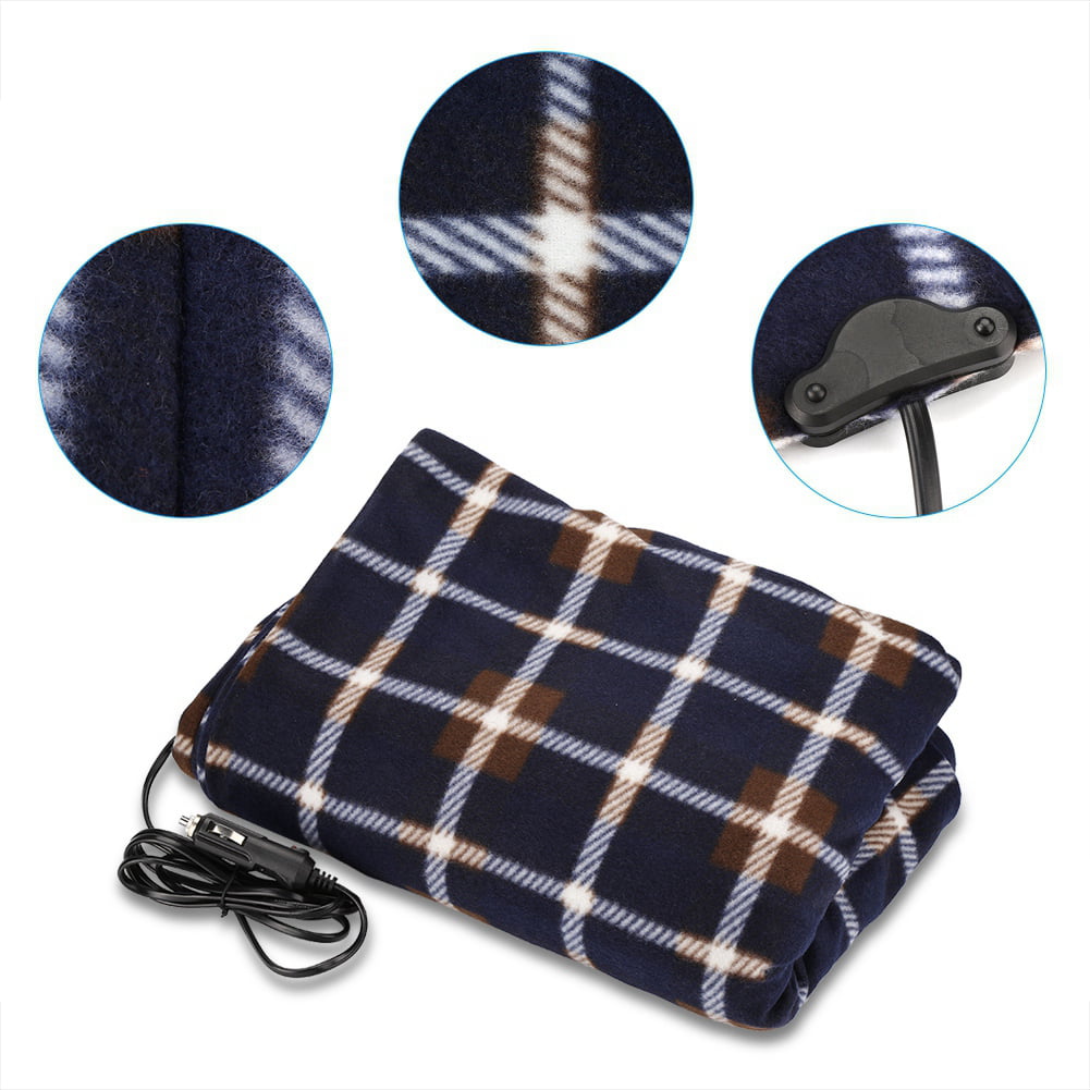 Ejoyous 12 Voltage Electric Blanket Folding Portable Travel Car Heating Rug Adjustable