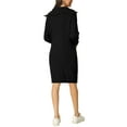 thumbnail image 3 of INSPIRE CHIC Women's Zipper V Neck Long Sleeve Slim Fit Casual Midi Sweater Dress, 3 of 6