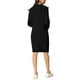 thumbnail image 3 of INSPIRE CHIC Women's Zipper V Neck Long Sleeve Slim Fit Casual Midi Sweater Dress Black S, 3 of 6