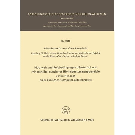 ISBN 9783531023137 product image for Forschungsberichte Des Landes Nordrhein-Westfalen: Nachweis Und Reizbedingungen  | upcitemdb.com