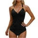 thumbnail image 2 of Traje de baño de 2 piezas para mujer, trajes de baño para mujer, traje de baño bikini liso sin mangas de moda para mujer, traje de baño con relleno y efecto push-up, ropa de playa para mujer, 2 of 4