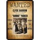 thumbnail image 1 of Placa Metal Vintage Wanted CLYDE BARROW Pintura Hierro Rectangular30x40cm, 1 of 9