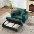 thumbnail image 3 of S-HOME Corduroy Chaise Lounge Chair with Removable Ottoman and Pillows, for Living Room and Bedroom, 3 of 18