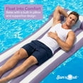 thumbnail image 3 of Sun's Out 70" Purple Cabana Stripe Pool Lounger – Inflatable Floating Mat, 3 of 5