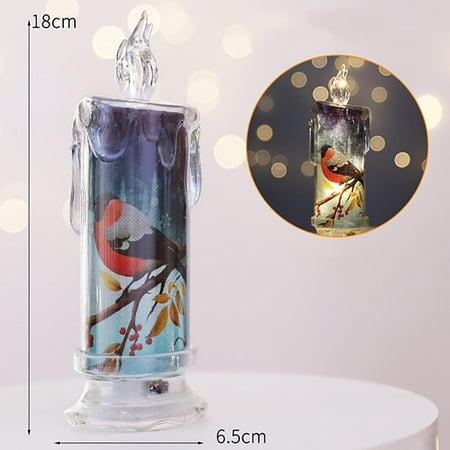 

OVINYER LED Electronic Candle Snowman Santa Night Light Christmas Atmosphere Light Decoration Rustic Home Decal