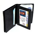 thumbnail image 4 of RFID Blocking Black Genuine Leather ID Credit Cards Pocket Business Center Flap Men's Wallet, 4 of 9