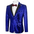 thumbnail image 4 of COOFANDY Men Glitter Sequin Blazer Jacket Slim Fit One Button Tuxedo with Pocket, 4 of 10