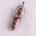 thumbnail image 1 of Colgante de punta de cuarzo, piedra natural, cristal, ágata, bala, hexágono, collar con poste colgante, 1 of 5
