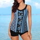 thumbnail image 2 of Trajes de baño para mujer Trajes de baño de dos piezas Camisetas sin mangas con estampado floral con pantalones cortos Trajes de baño con control de barriga OAVQHLG3B Store lin121212, 2 of 3