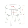 thumbnail image 3 of Round Nightstand Table - White End Table with Drawer - Bedroom Side Table - Stylish Rubberwood Design, 3 of 3