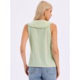 thumbnail image 3 of DARING DIVA Women's Button-Down Peter Pan Collar Tank Tops L Green, 3 of 6