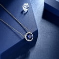 thumbnail image 6 of Beautlace September Birthstone Necklaces Silver Plated Round Shape Pendant Blue Birthstone Necklace Jewelry Birthday Gifts for Men and Women, 6 of 7