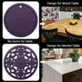 thumbnail image 3 of MORESEC under $5 Silicone Trivet MatSet of 3 Heat Resistant Hot Pot Pads, Non-Slip and Dishwasher Safe, Decorative Carved Patterns, Protects Countertops, 3 of 4