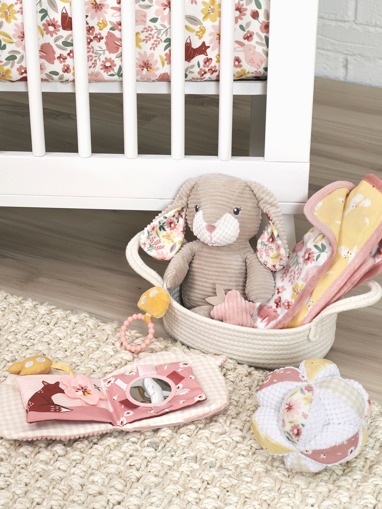 Modern Moments by Gerber Baby Boy or Girl Plush Sensory Activity Toy, Off-White Bunny