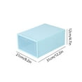 thumbnail image 3 of Qocolhg Clear Stackable Shoe Storage Box Storage Transparent Foldable Home Textile Storage Stuff Organizer, 12x8x5 inch Clamshell Storage Box, Plastic Drawer Organizer with Front Opening (Green), 3 of 6