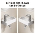 thumbnail image 3 of Wall-Mounted Ceramic Bathroom Sink,Small Cloakroom Basin Sink for Small Bathroom, Powder Room,14.57" x 7.09" x 3.54",Right, 3 of 7