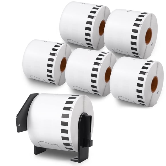 Label KINGDOM DK-2205 Compatible with Brother Ql-820nwb Label 62mm x 30.48m (2-3/7" x 100') Continuous Length White Paper Roll fo