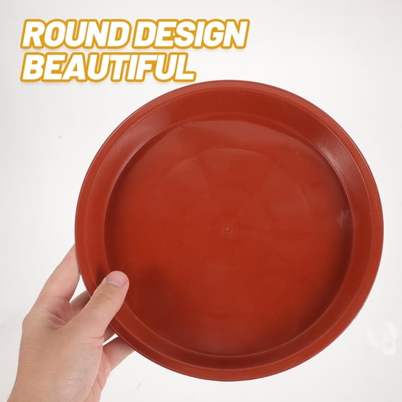 GETAJGHSD 5Pcs Round Plastic Plant Tray Light Brown Water Catcher for Planters Indoors