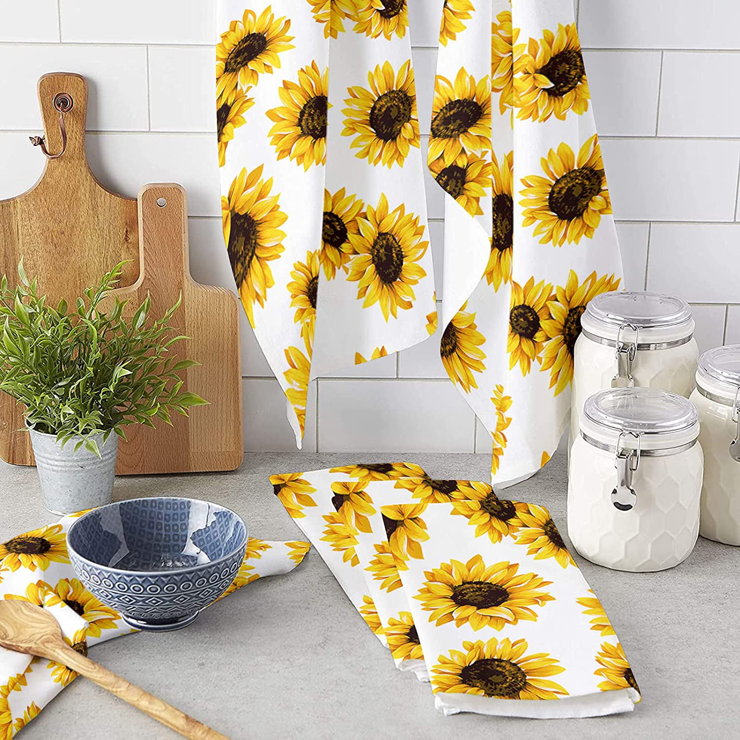 LOWA Dezine's - Sunflower Paper Towel Holder and Napkin Holder - Sunflower  Kitchen Decor - Bee Farmhouse Decor - Yellow Sunflower Kitchen Decor and