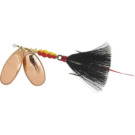 UPC: 0022141088426 | Mepps Dbl Blade Dressed Agila 11/16 Oz Size 5 Copper/Copper Black Tail