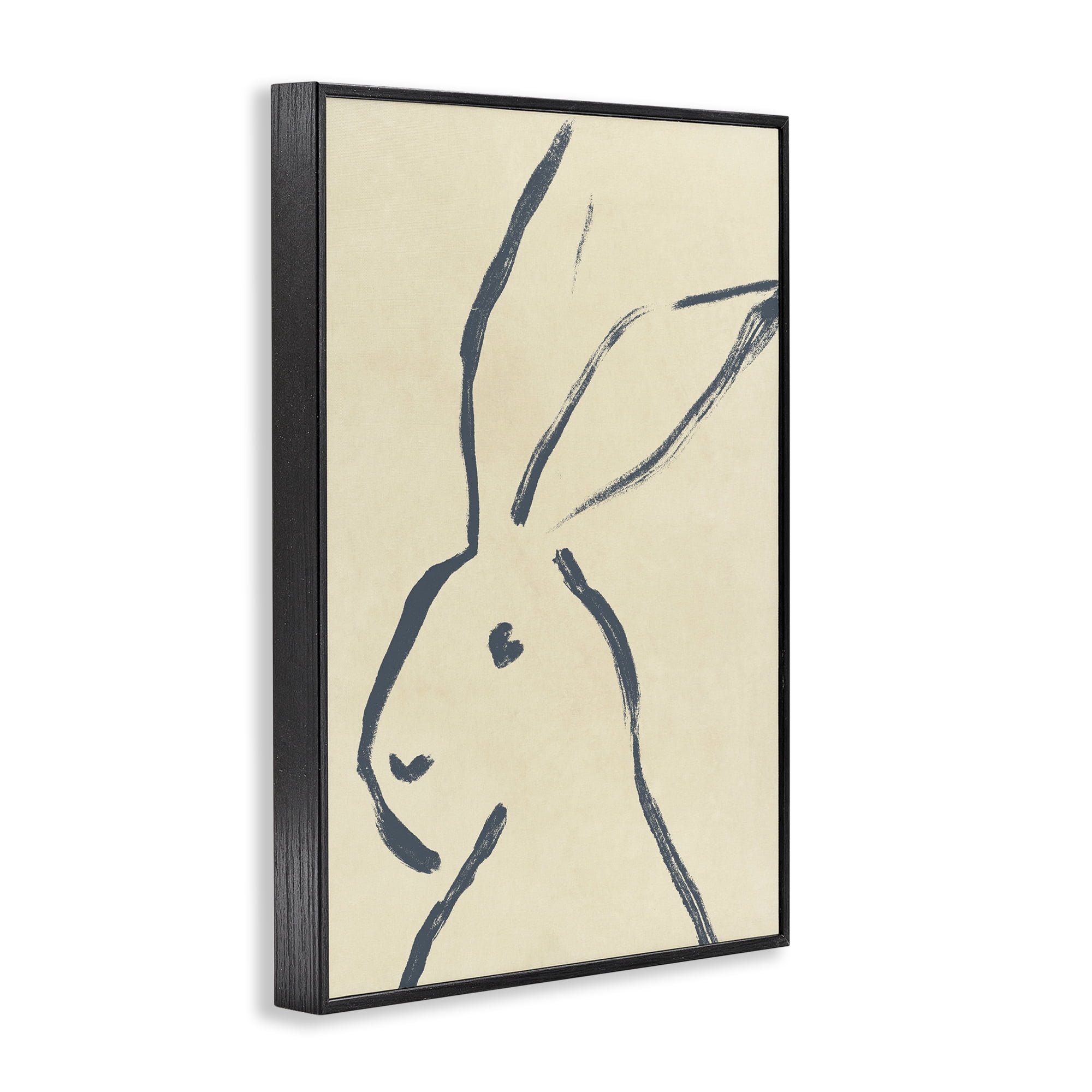 Stupell Industries Minimal Brushed Rabbit Animals & Insects Drawing Black Framed Art Print Wall Art, 20 x 30