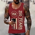 thumbnail image 4 of We the People Patriotic Tank Top for Men 1776-2026 250th Anniversary Retro American Flag Graphic Tank Top 4th Of July Independence Day Patriotic Tee Usa Muscle Crewneck Outfits,Red L, 4 of 5